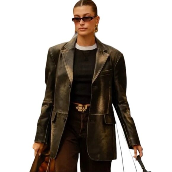 Oversized Danier Boyfriend Vintage Brown Suede Leather Coat Jacket - Picture 13 of 13